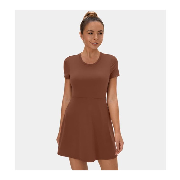 HALARA Dresses & Skirts - NWT HALARA Backless Twisted Cut Out Flare Mini Dance Active Dress XS